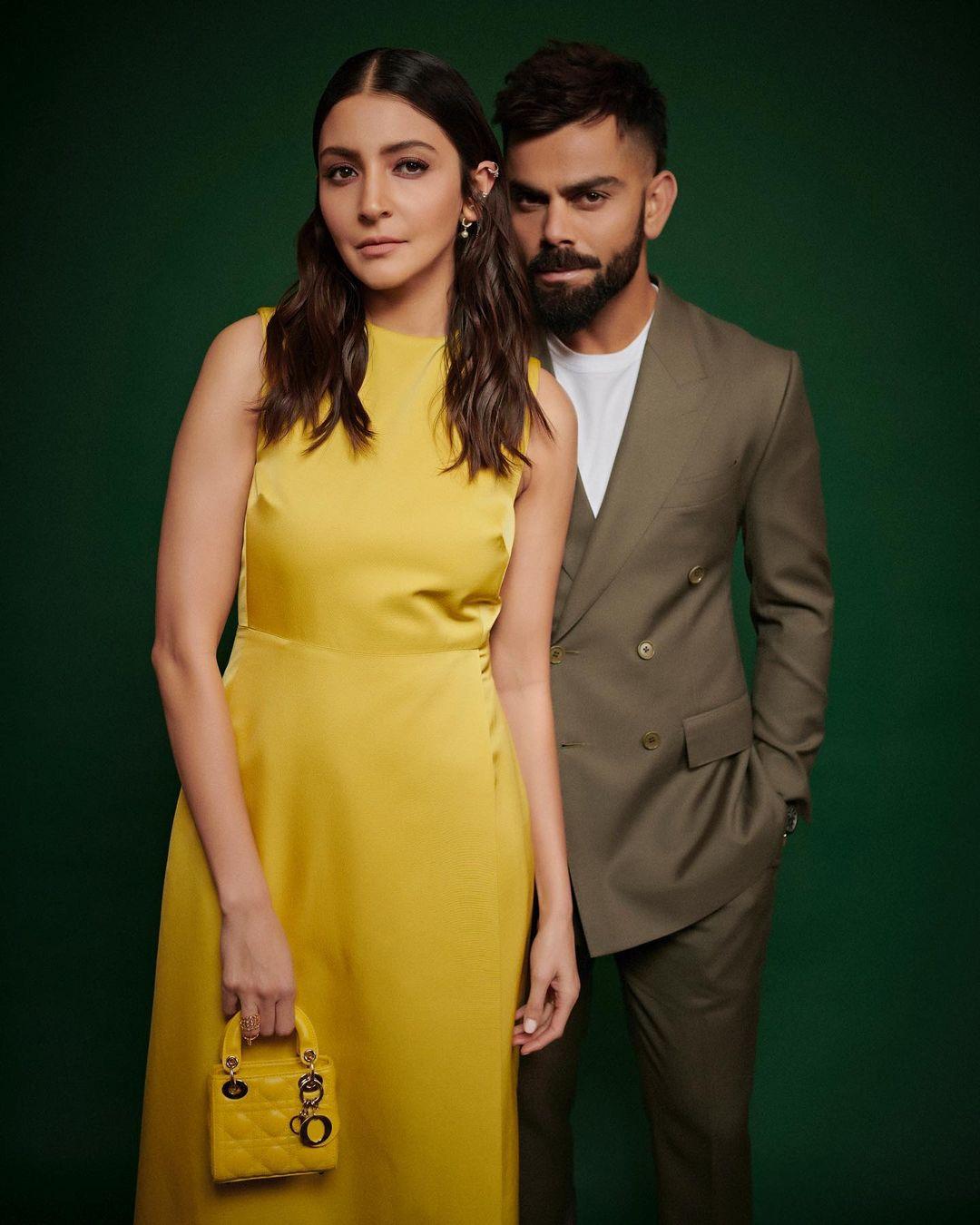 In this look, Virat Kohli opted for an olive-coloured three-piece suit that will make your girl fall in love with you all over again. Anushka's pretty yellow dress is surely going to earn you a lot of praises