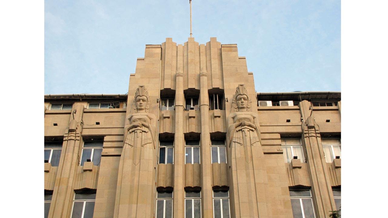 The New India Assurance Building in Fort was designed by architects  Master Sathe & Bhuta with sculptural work by Narayan Ganesh  Pansare. Pics Courtesy/ArtDecoMumbaiTrust