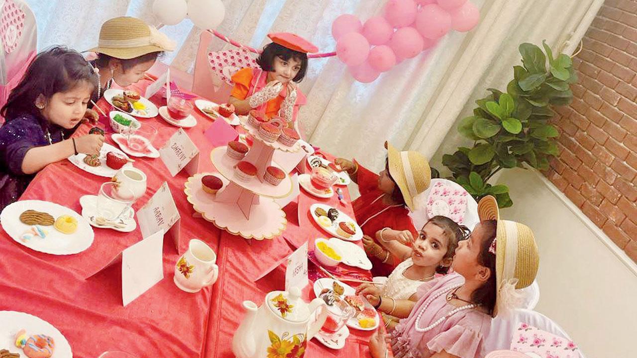 A tea party-themed birthday celebration