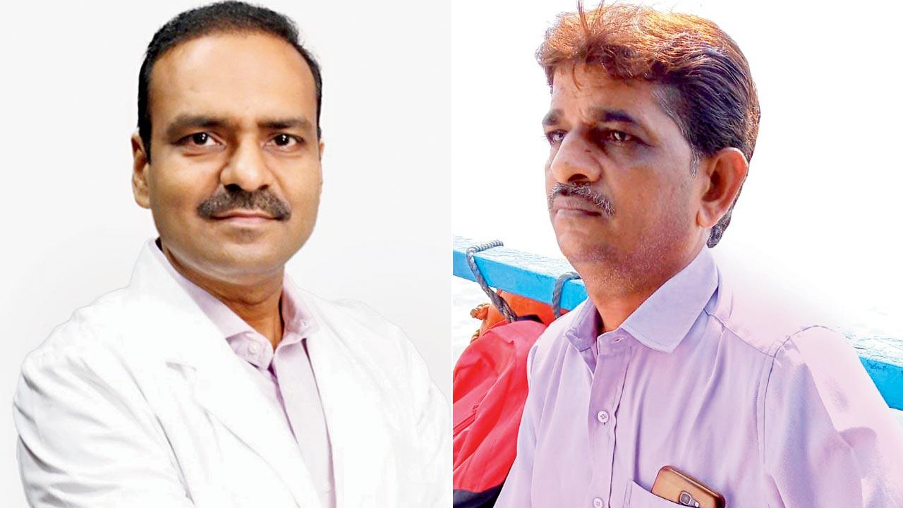 Dr Pawan Ojha, Director, Neurology, Fortis Hiranandani Hospital; (right) Anil Shelke 