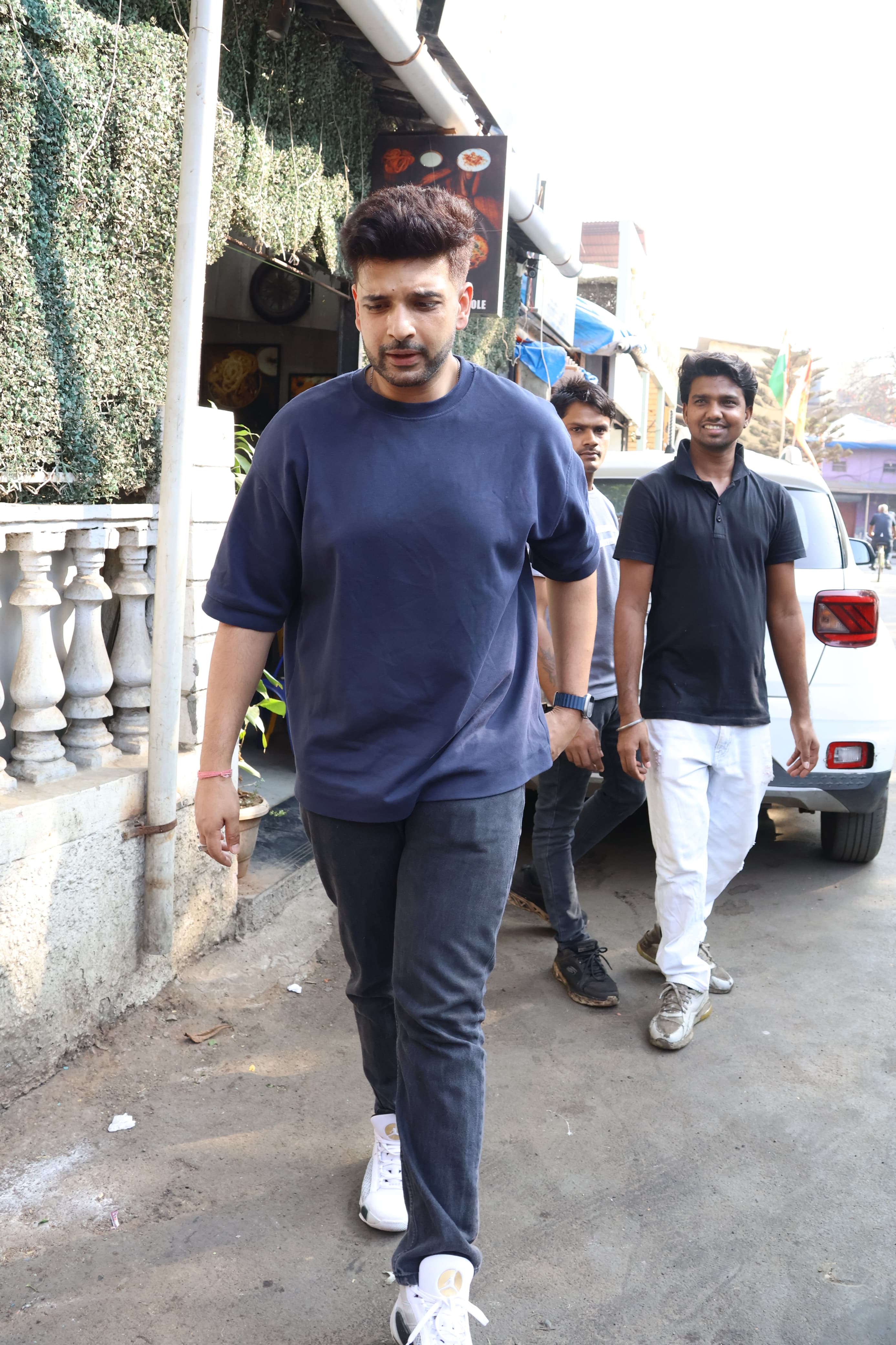Karan Johar was clicked outside a restaurant 