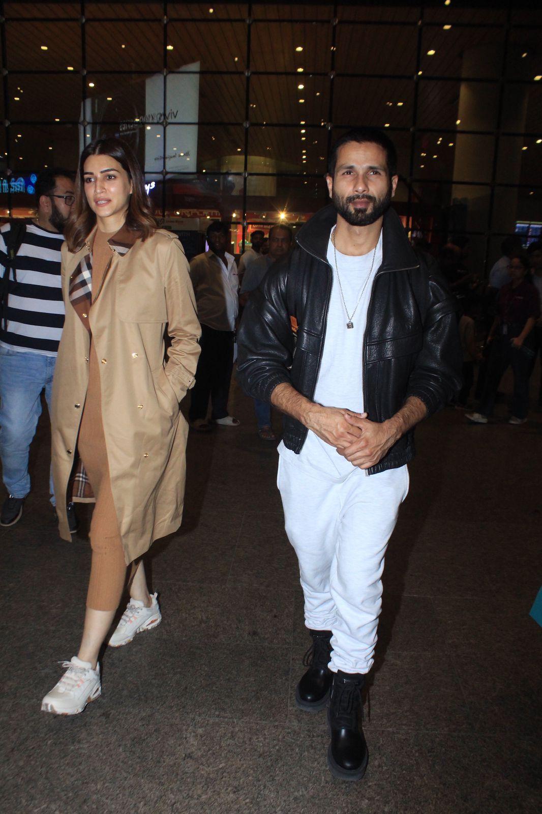 Shahid Kapoor and Kriti Sanon were all smiles as they returned to city together