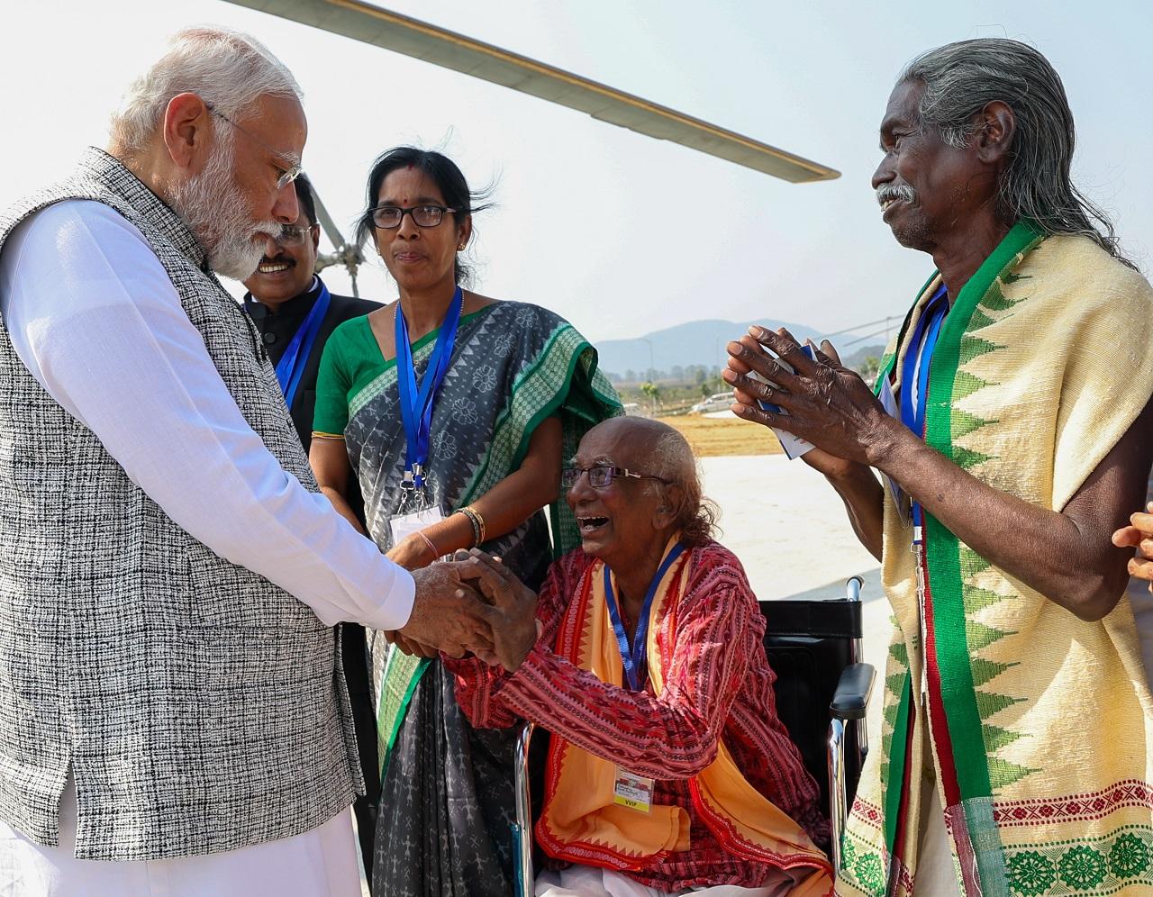 PM Modi also met Binod Kumar Pasayat, who has been conferred the Padma Shri this year