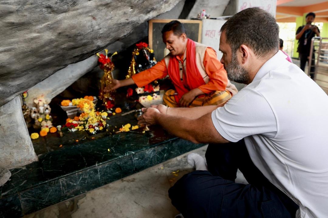 In Photos: Rahul Gandhi offers prayers at Vedvyas temple in Rourkela