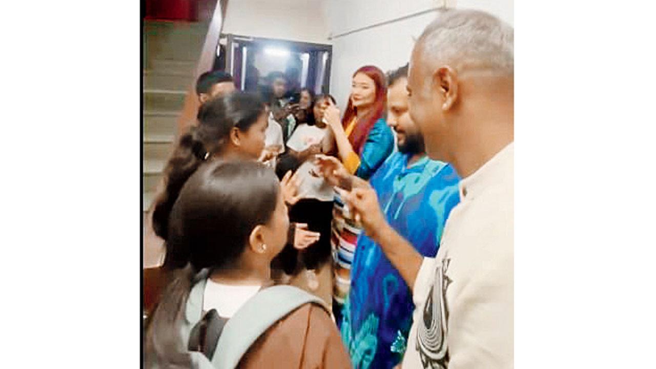 The kids with Banks and Rajagopalan. Pic Courtesy/Instagram