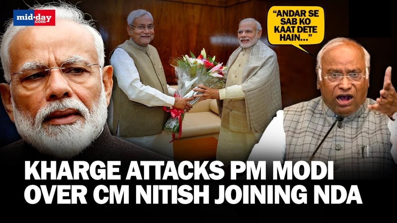 Congress To NDA: Congress chief Mallikarjun Kharge slams BJP over CM Nitish join