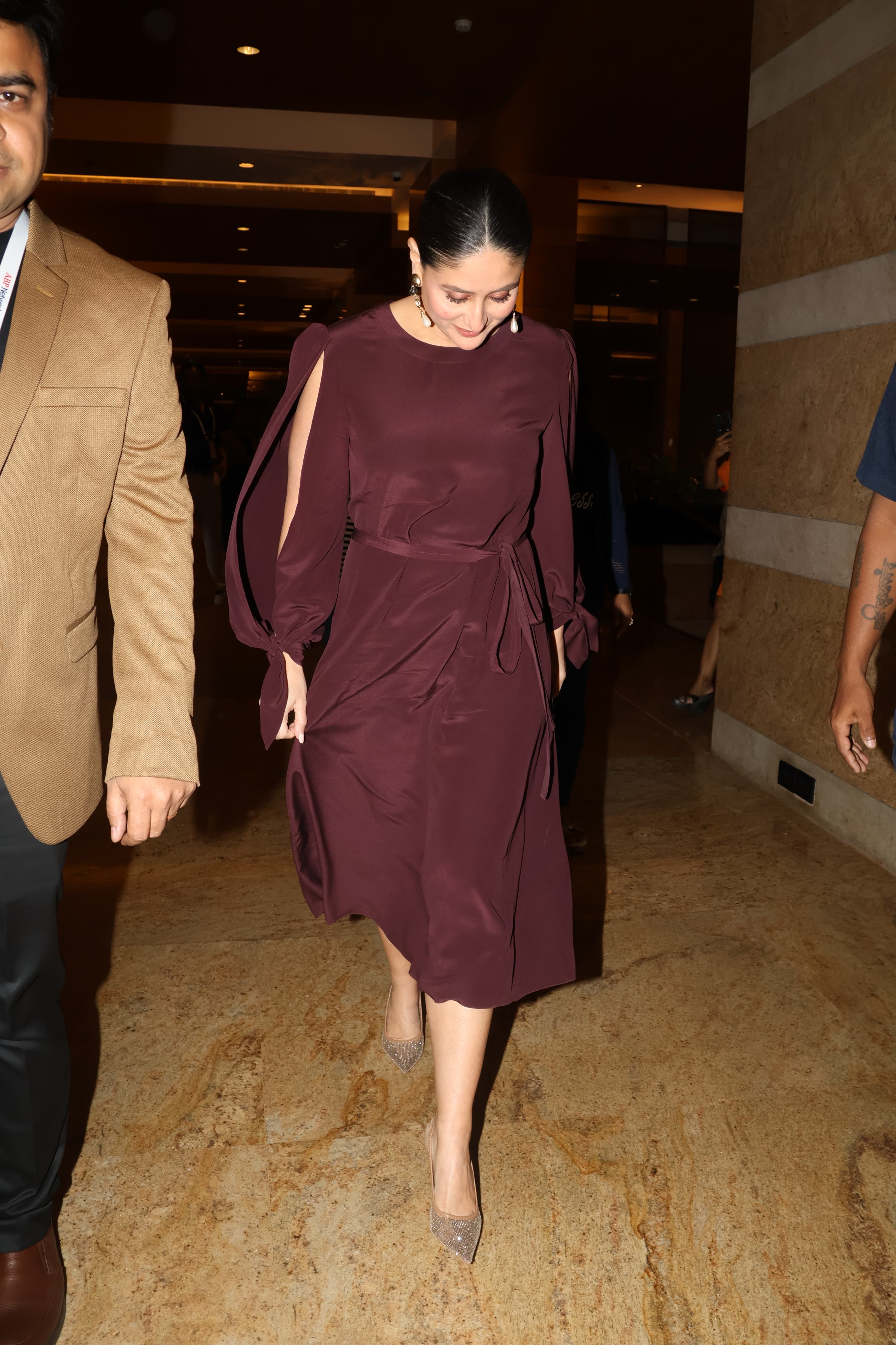 Kareena Kapoor Khan looked stunning in a burgundy dress as she went to attend an event in the city
