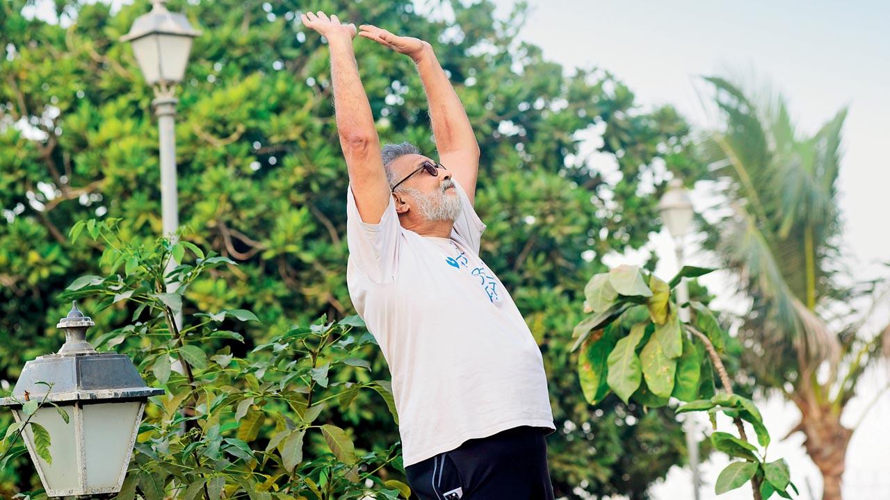 Tushar Gandhi started incorporating walks into his lifestyle after he was diagnosed with clogged arteries. Pics/Shadab Khan