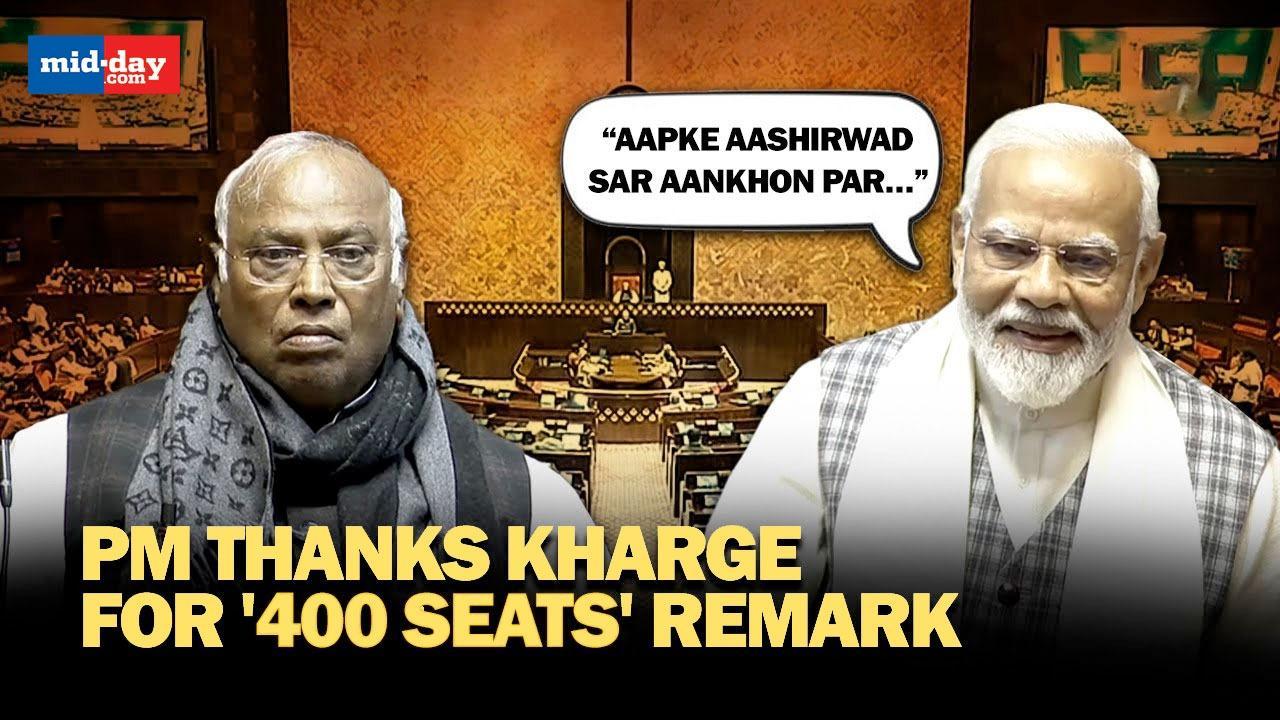 “Aapke Aashirwad Sar Aankhon Par…” PM Modi’s dig at Kharge for “400 Paar”
