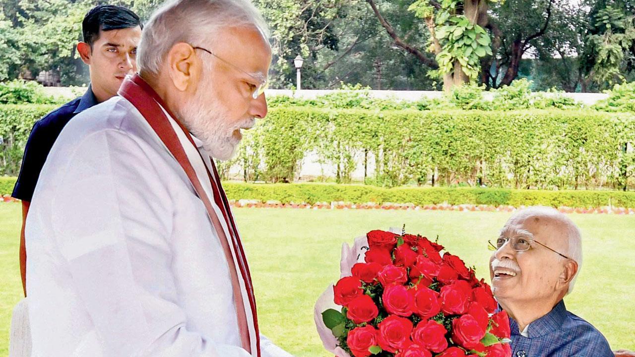 Advani awarded Bharat Ratna by the PM at 96