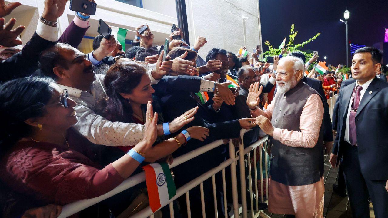 People carried the Indian Tricolour and gifts for PM Modi and chanted 