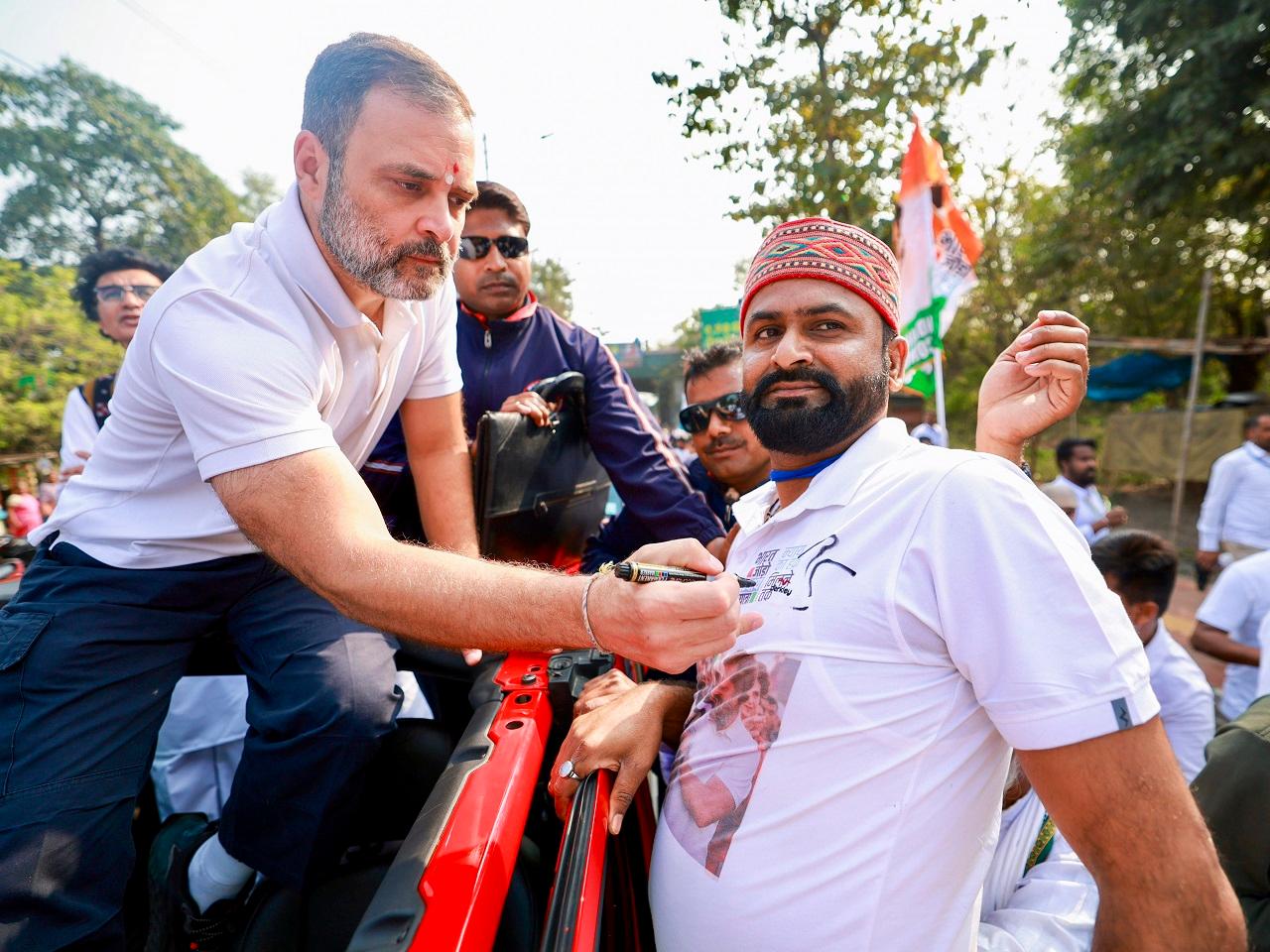 Biramitrapur was decked up with banners, cut-outs and hoardings of Gandhi before the yatra entered the town