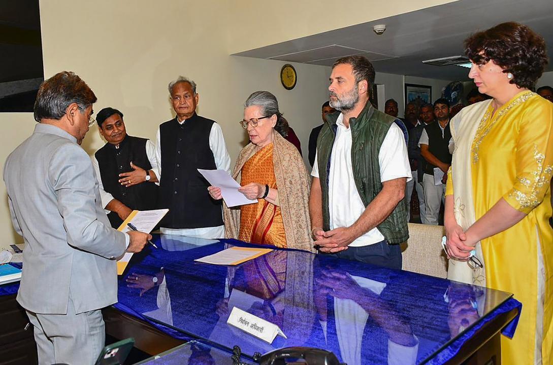 Rajya Sabha polls: Sonia Gandhi files nomination as Congress candidate from Rajasthan