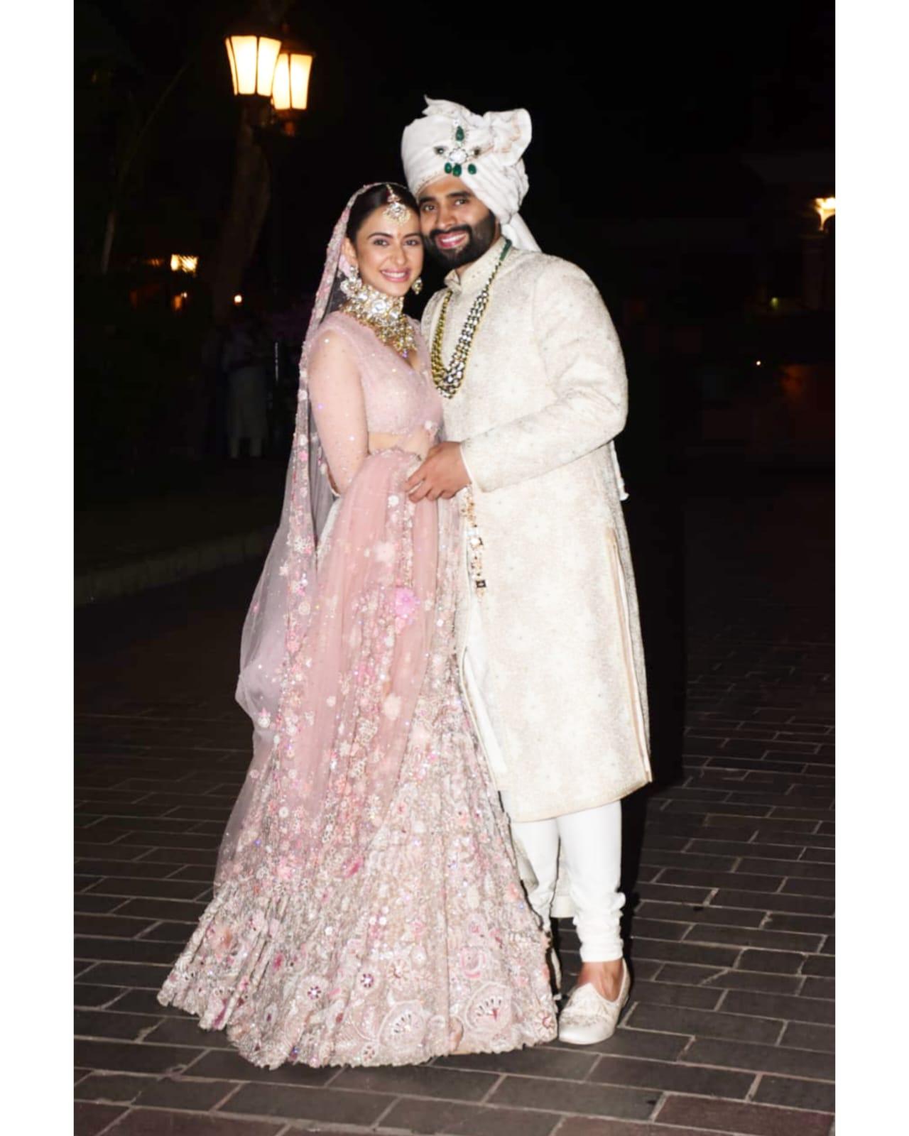 After their wedding Rakul Preet and Jackky made their first public appearance in their wedding dress