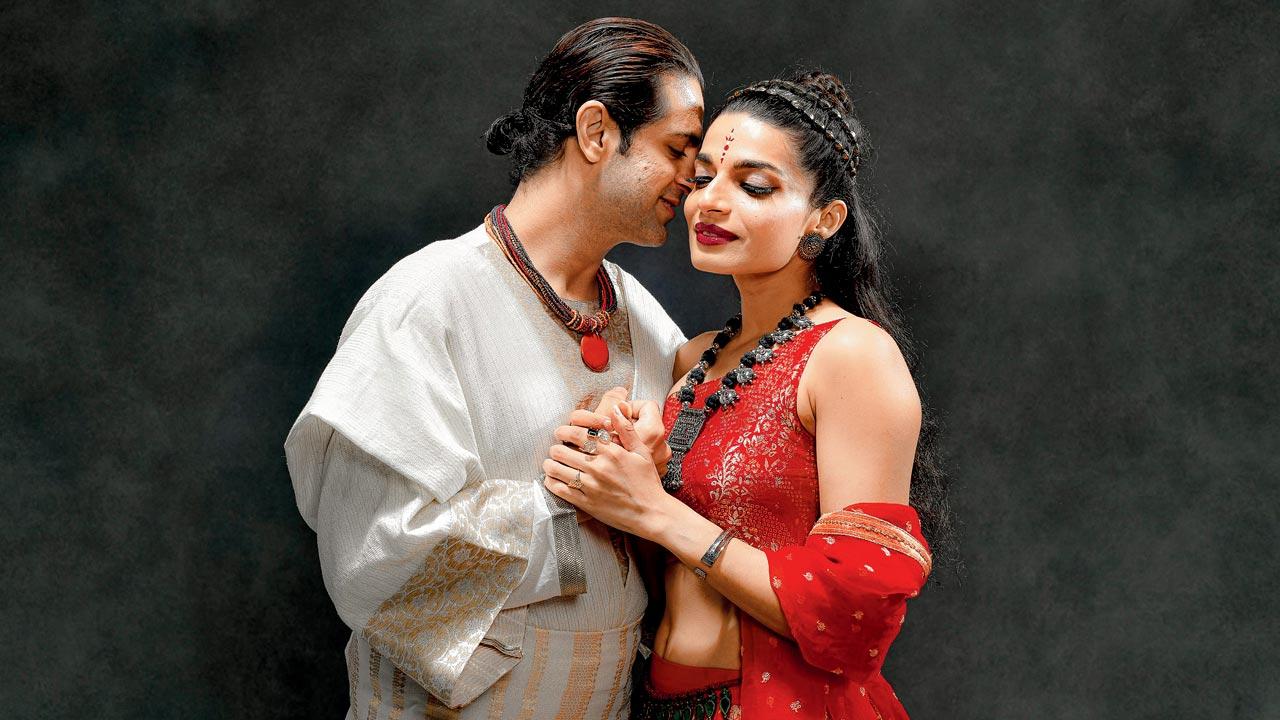 Arjuna with Draupadi in a still from the play