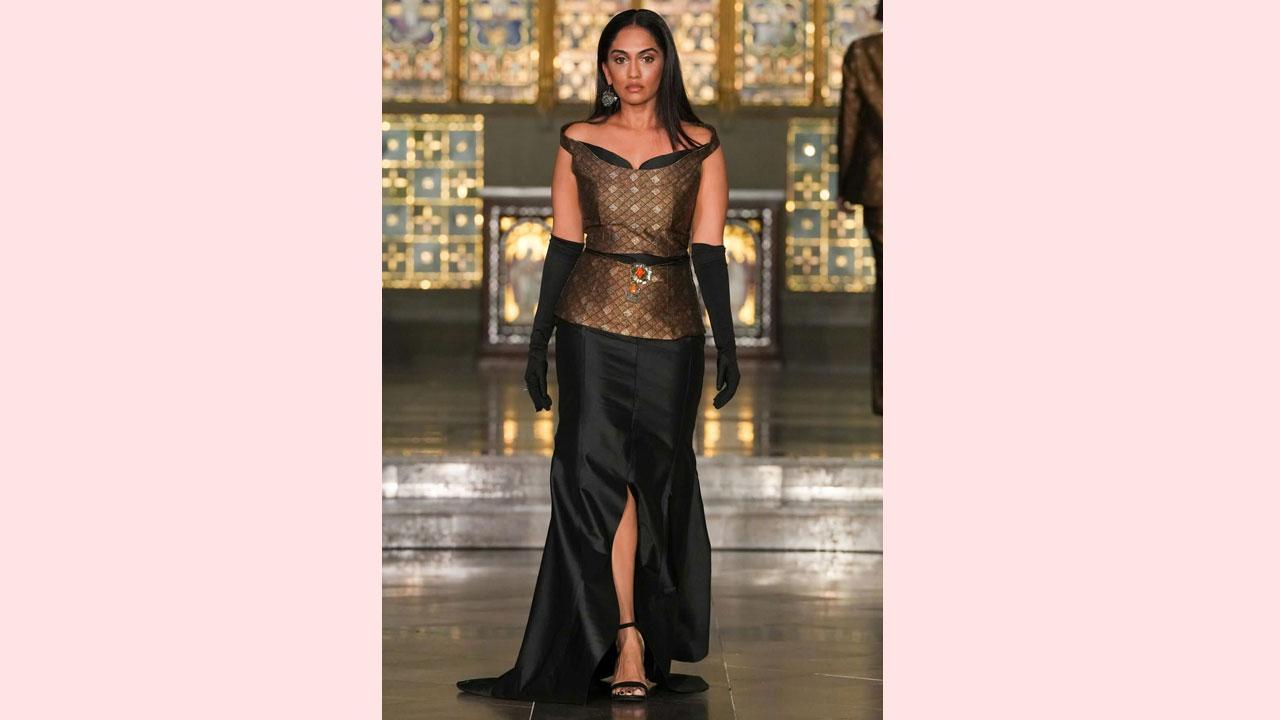 Shrima Rai walks at the London Fashion Week