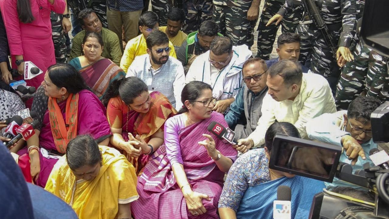 The police did not allow the BJP team to go to the unrest-hit Sandeshkhali, citing prohibitory orders under Section 144 of CrPC, Union Minister Pratima Bhoumik said. After being stopped at Rampur village on the way to Sandeshkhali block, the six-member delegation of the saffron party began a sit-in protest