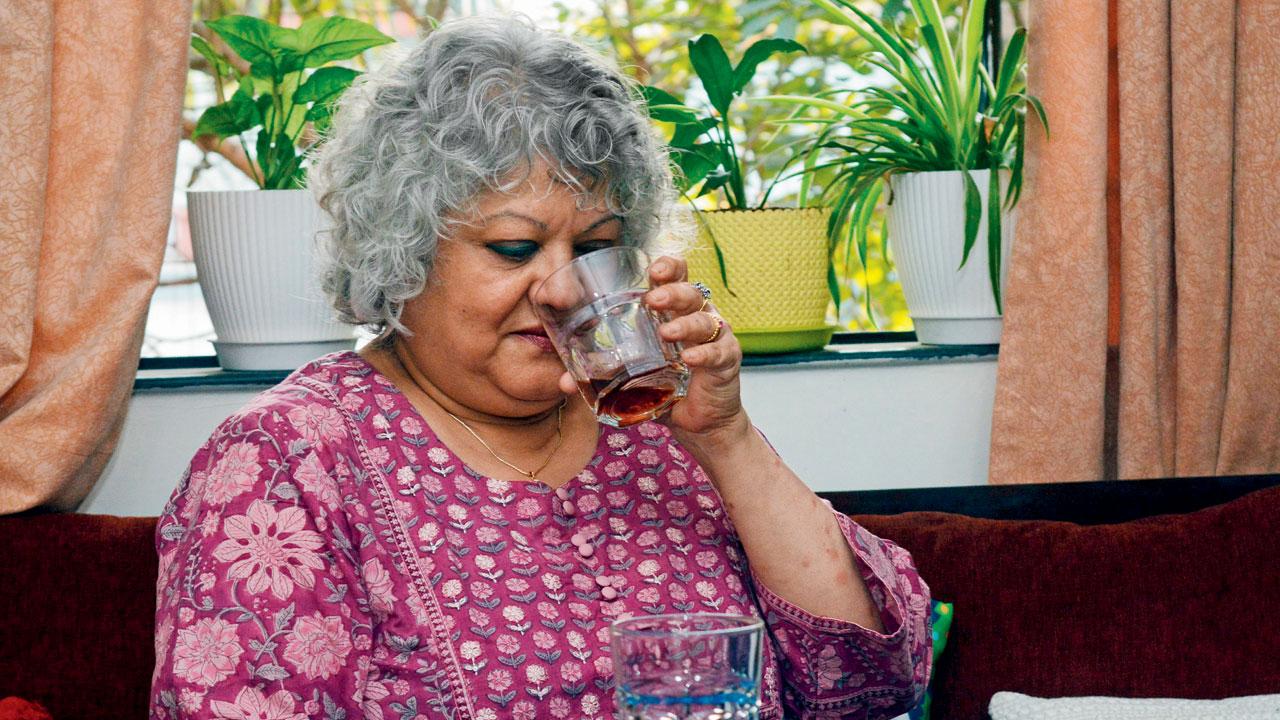 Beverage consultant, mixologist and author Shatbi Basu finds  the Old Monk rum experience elevated after treating it on the disc. She advises understanding the effect on different spirits. Pic/Satej Shinde