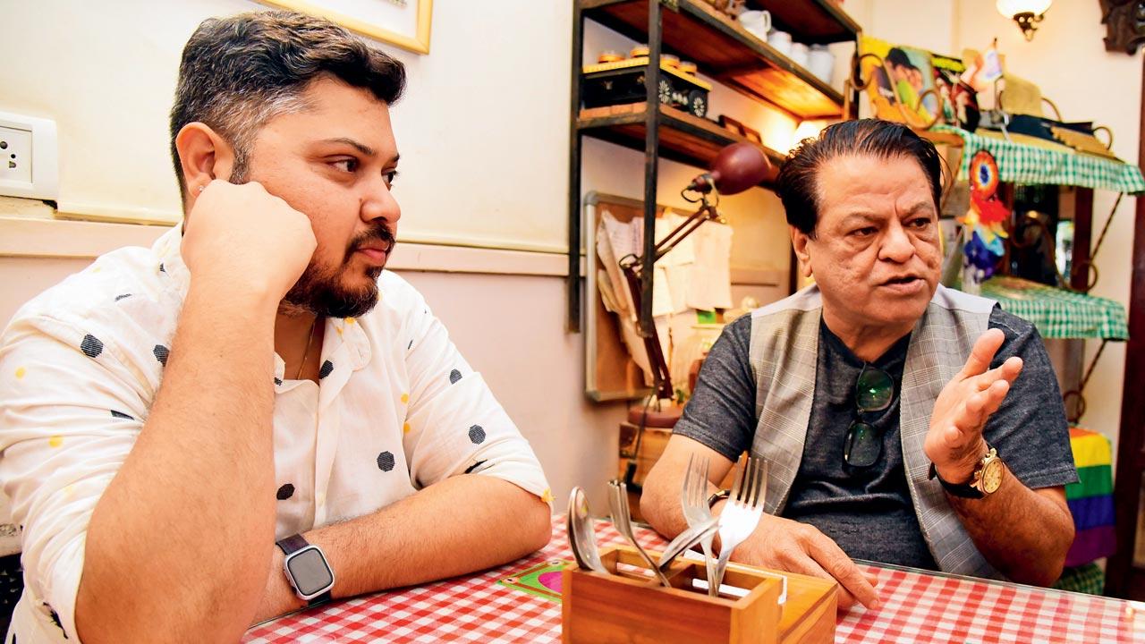 Marketing executive Ashish Pandya and Suhail Abbasi, co-founder of Humsafar Trust, take a break after the two-day Dolphin Tank initiative