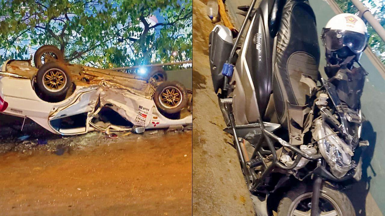 Mumbai: Speeding car jumps divider, kills 2 of four-member family on bike