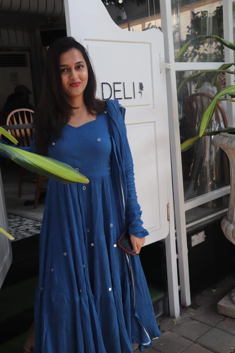 Tejasswi Prakash looked stunning in a blue kurta set as she was snapped in the city