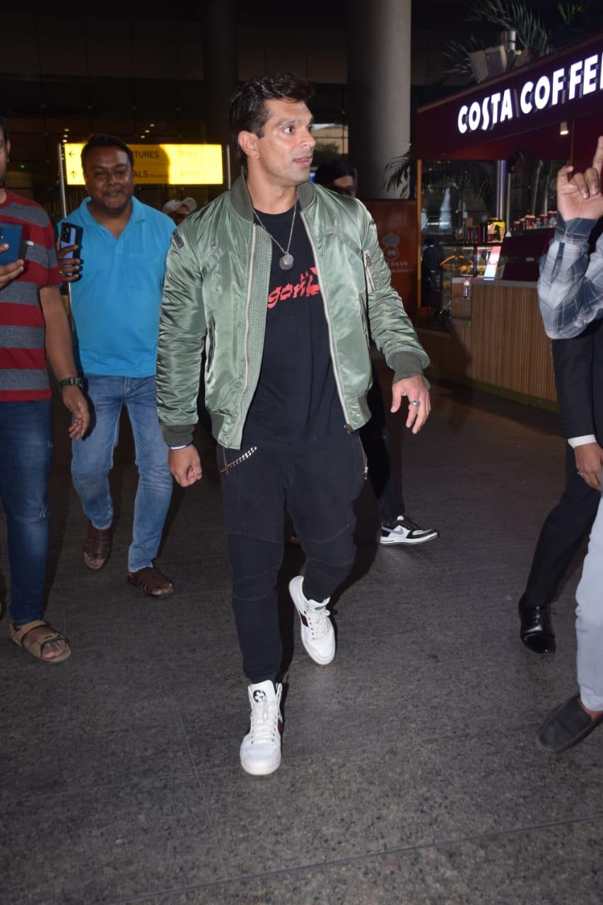 Karan Singh Grover, who was most recently seen in Fighter, was clicked at a theatre