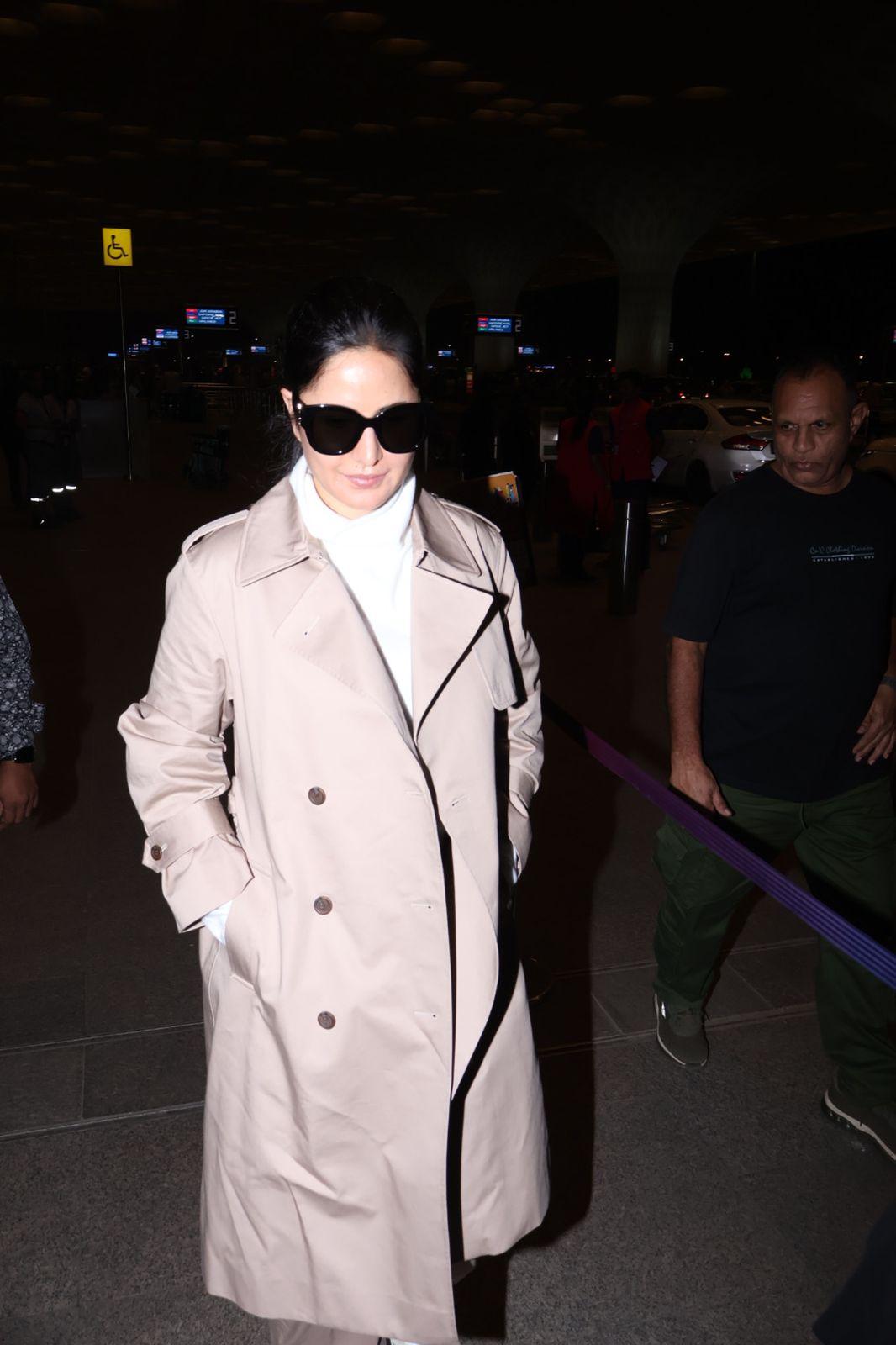 Katrina Kaif opted for smart winter wear to ace her airport look