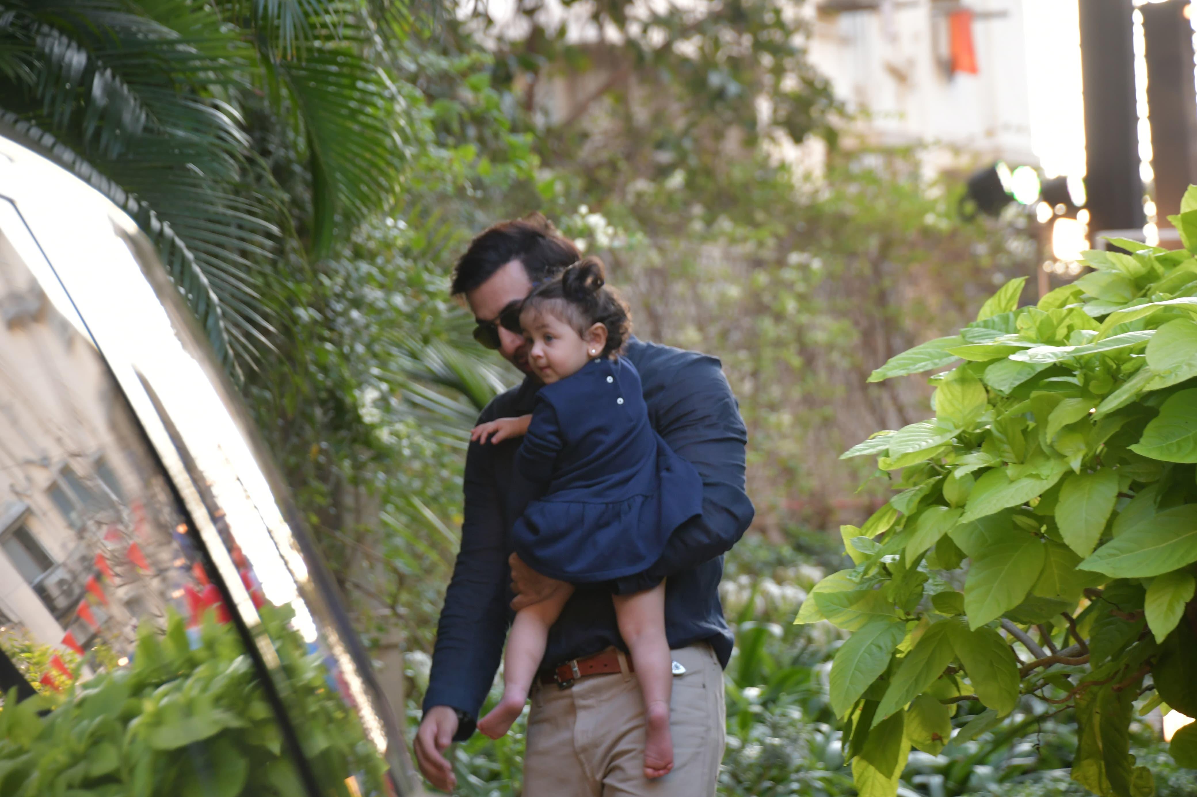 Papa Ranbir Kapoor takes Raha out to attend cousin Jeh's birthday party