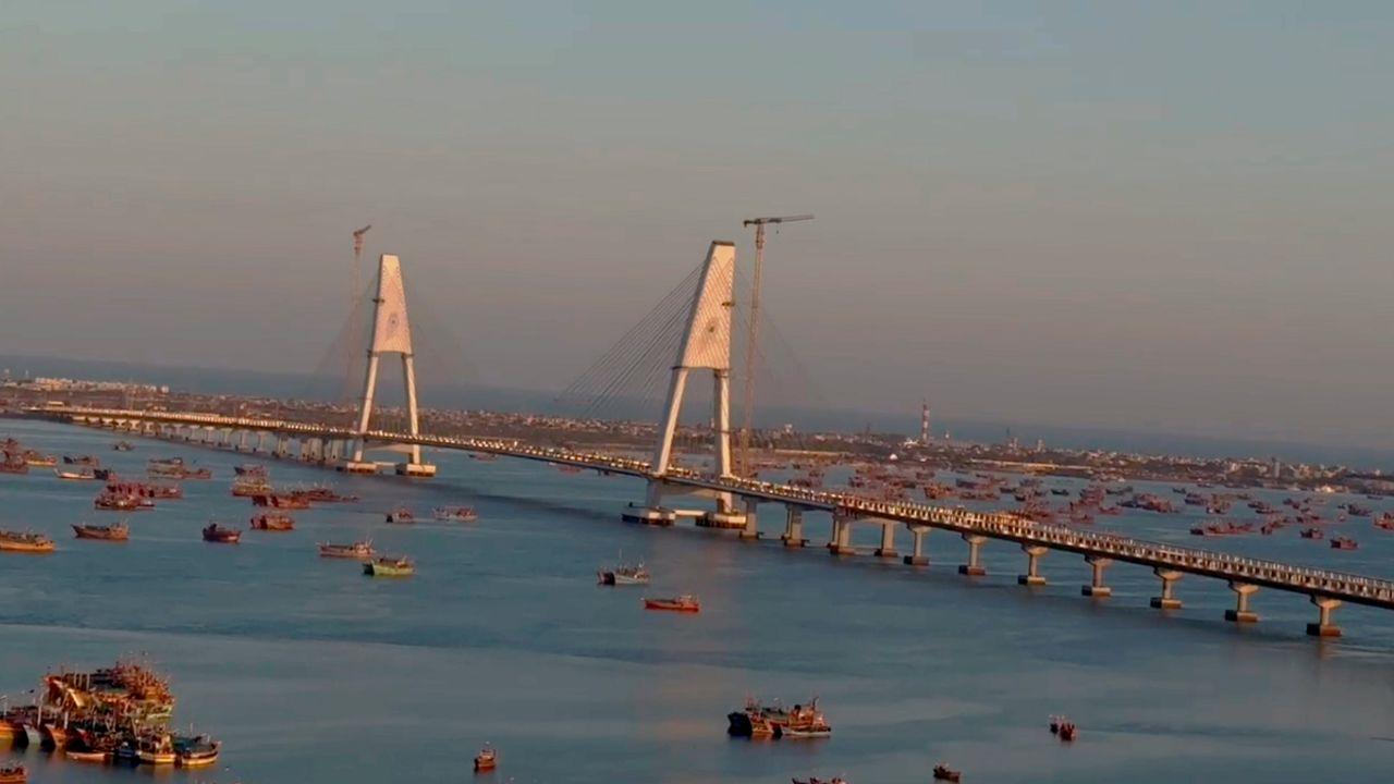 Previously known as the 'Signature Bridge', the structure has been renamed 'Sudarshan Setu'. The 'Sudarshan Setu' is India's longest cable-stayed bridge