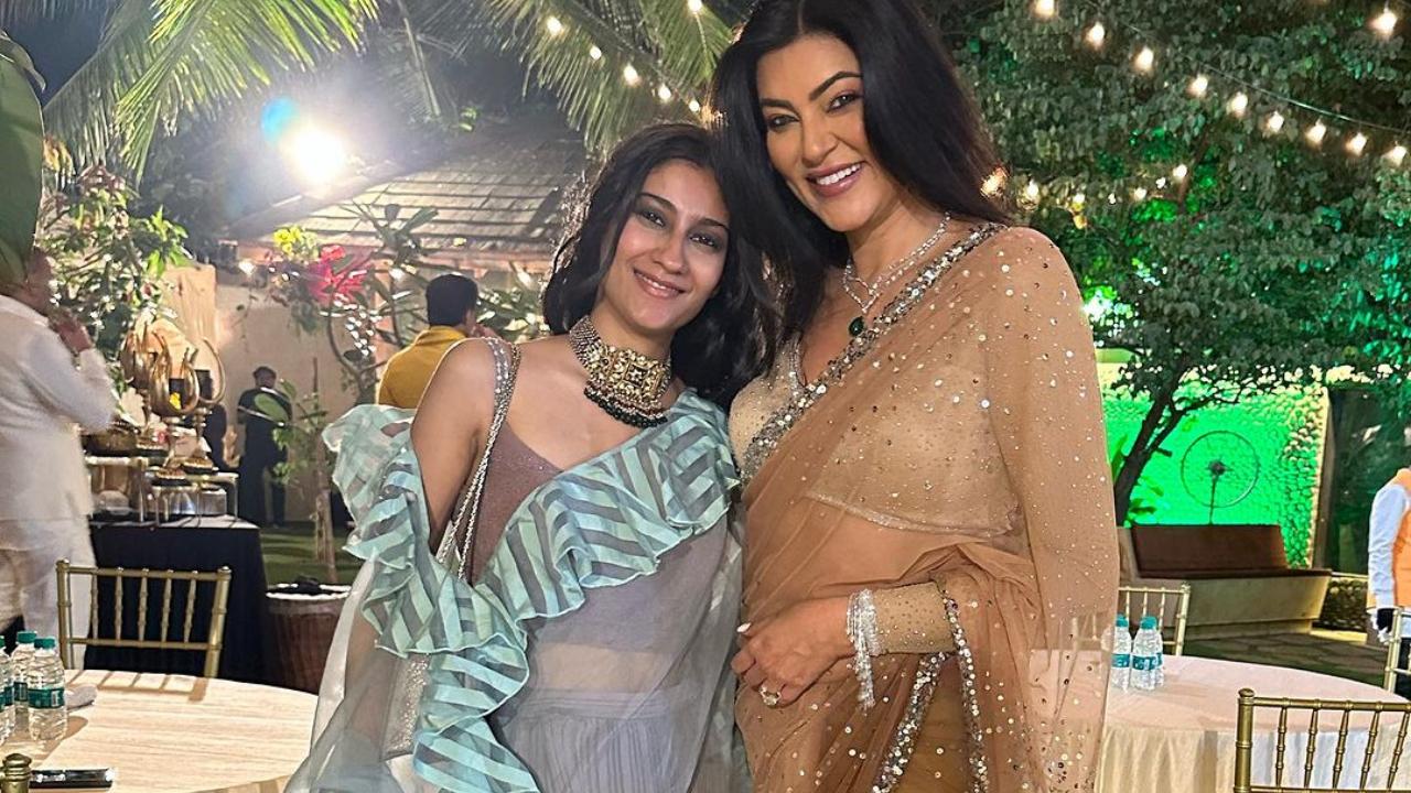 Sushmita Sen attended Shilpa Shetty Kundra's Diwali celebration along with her daughter, Renee Sen. The mother-daughter duo can be seen smiling together for a photo while sporting gorgeous ensembles