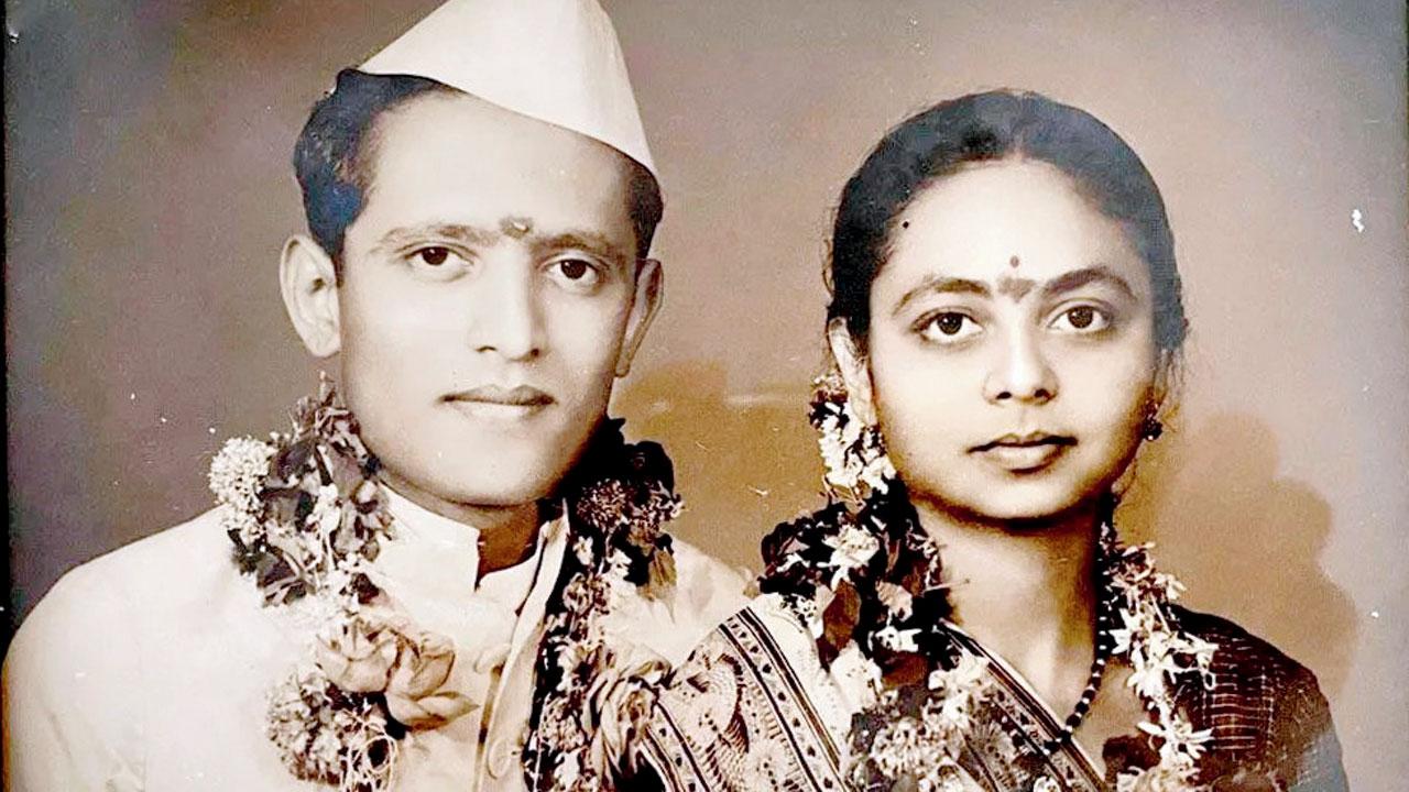 Amul Shah and Urmila Vashi on their “secret” wedding day in 1951