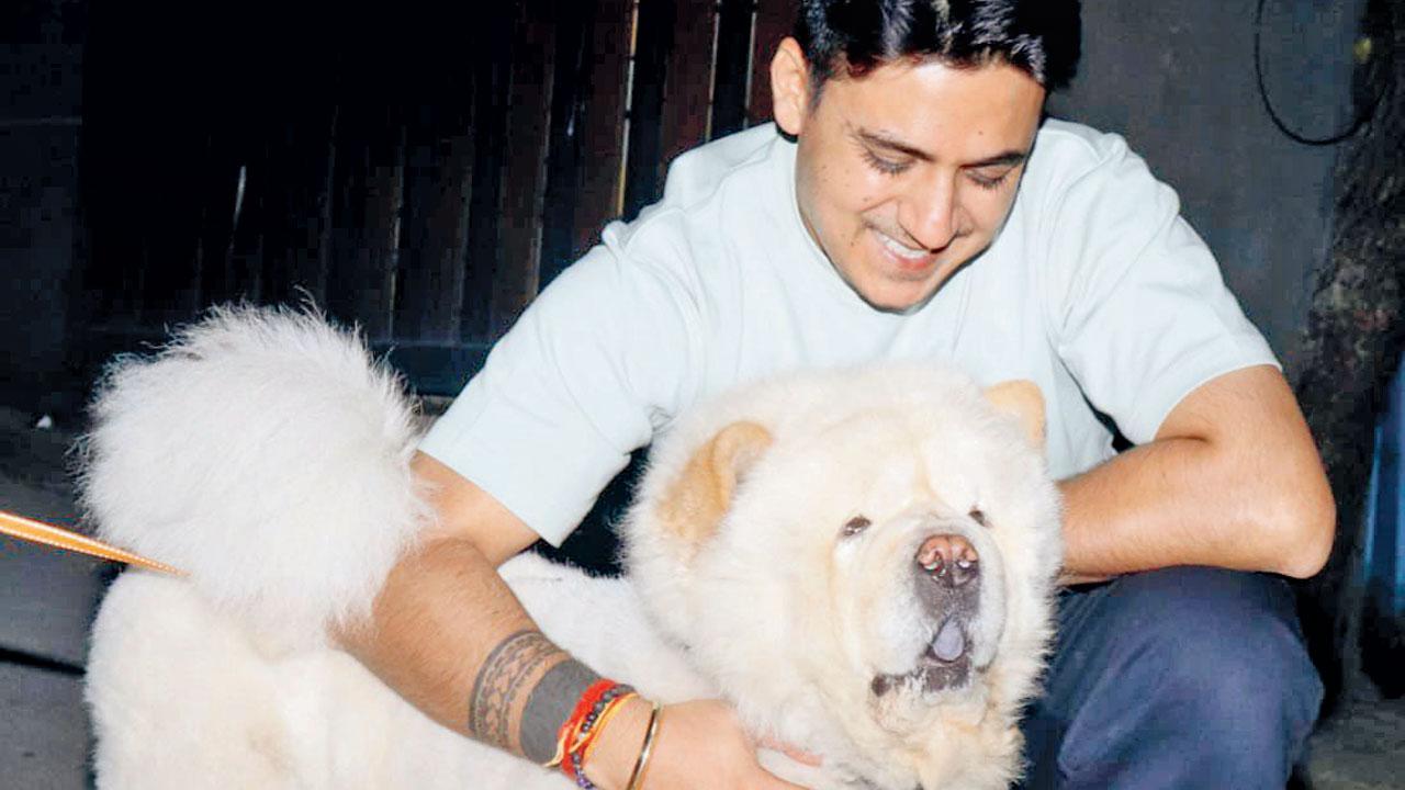 Owner Varun Seth with his pet dog Tofu
