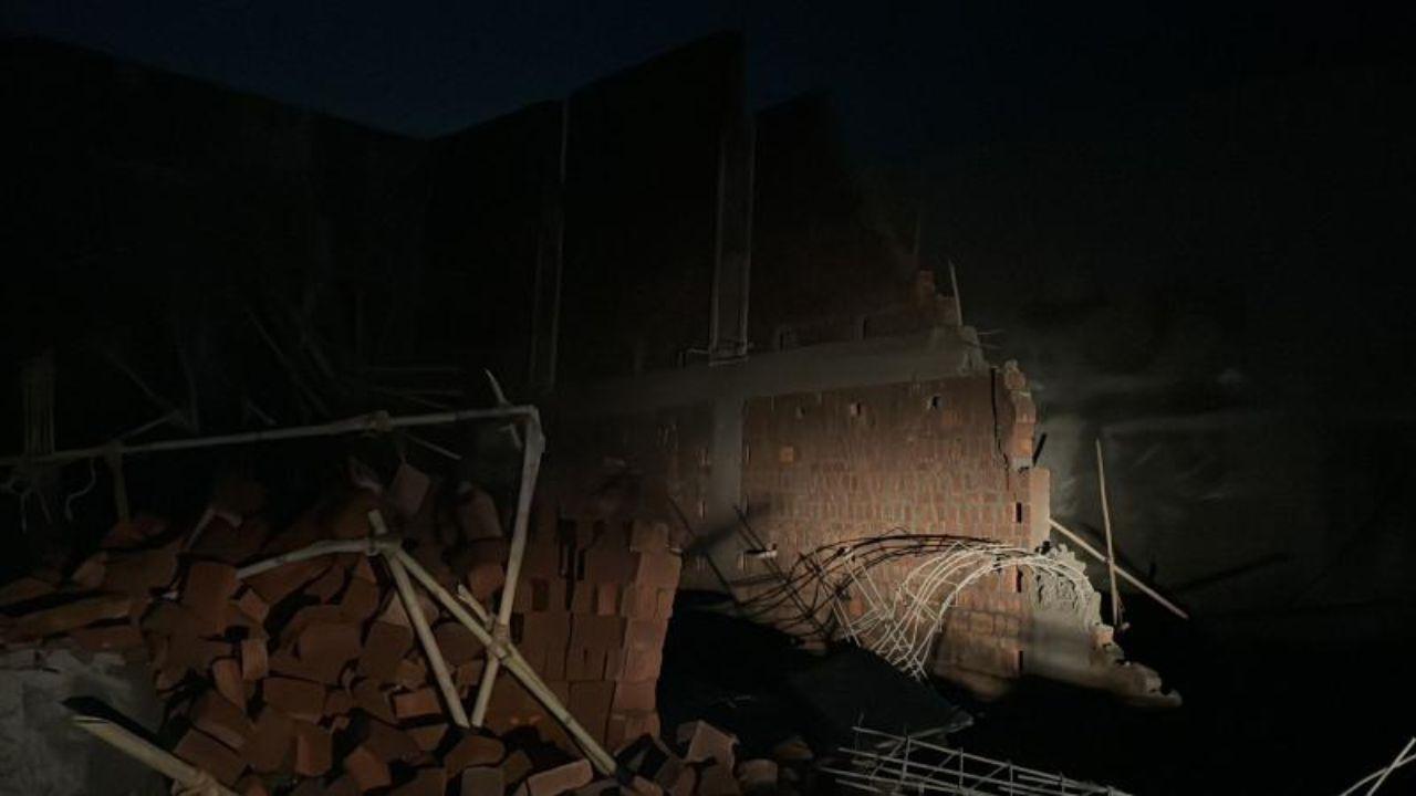Five persons sustained serious injuries in the aftermath of the collapse at an illegal construction site. 