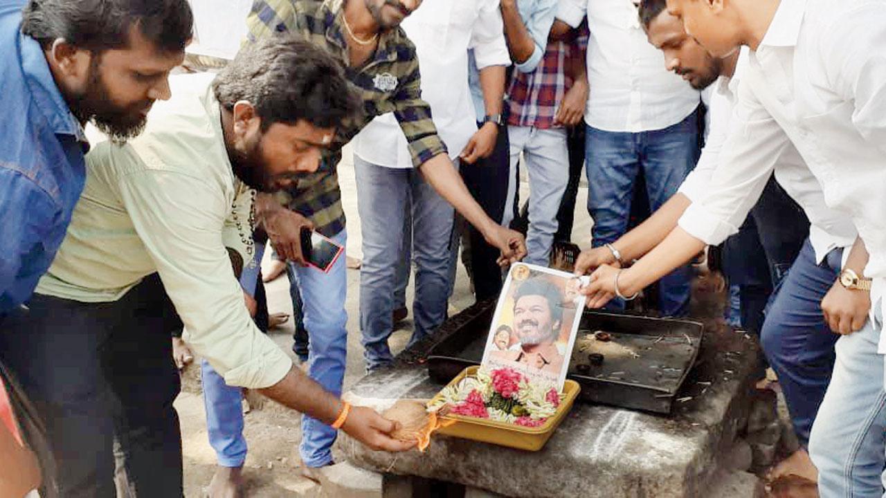 Vijay’s supporters celebrating. Pic/X