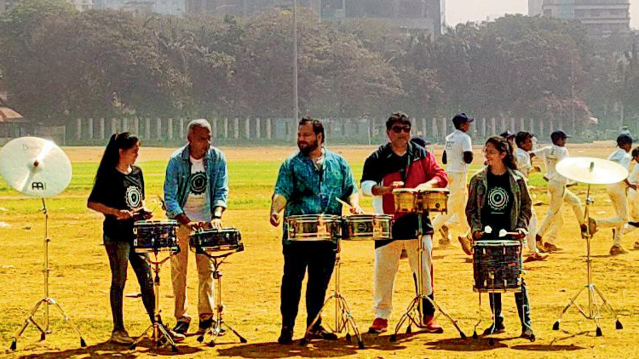 (From left) Yamini Khamkar, Viveick Rajagopalan, Gino Banks, Nitin Shankar and Swarangi Savdekar at the park 