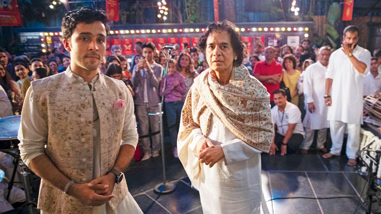(Left) Zahan Kapoor and Ustad Zakir Hussain