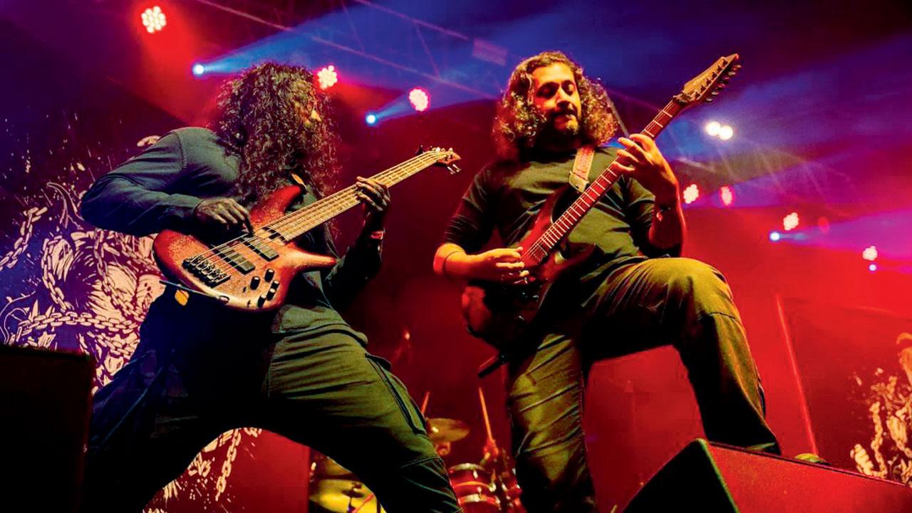 The band performs at an event