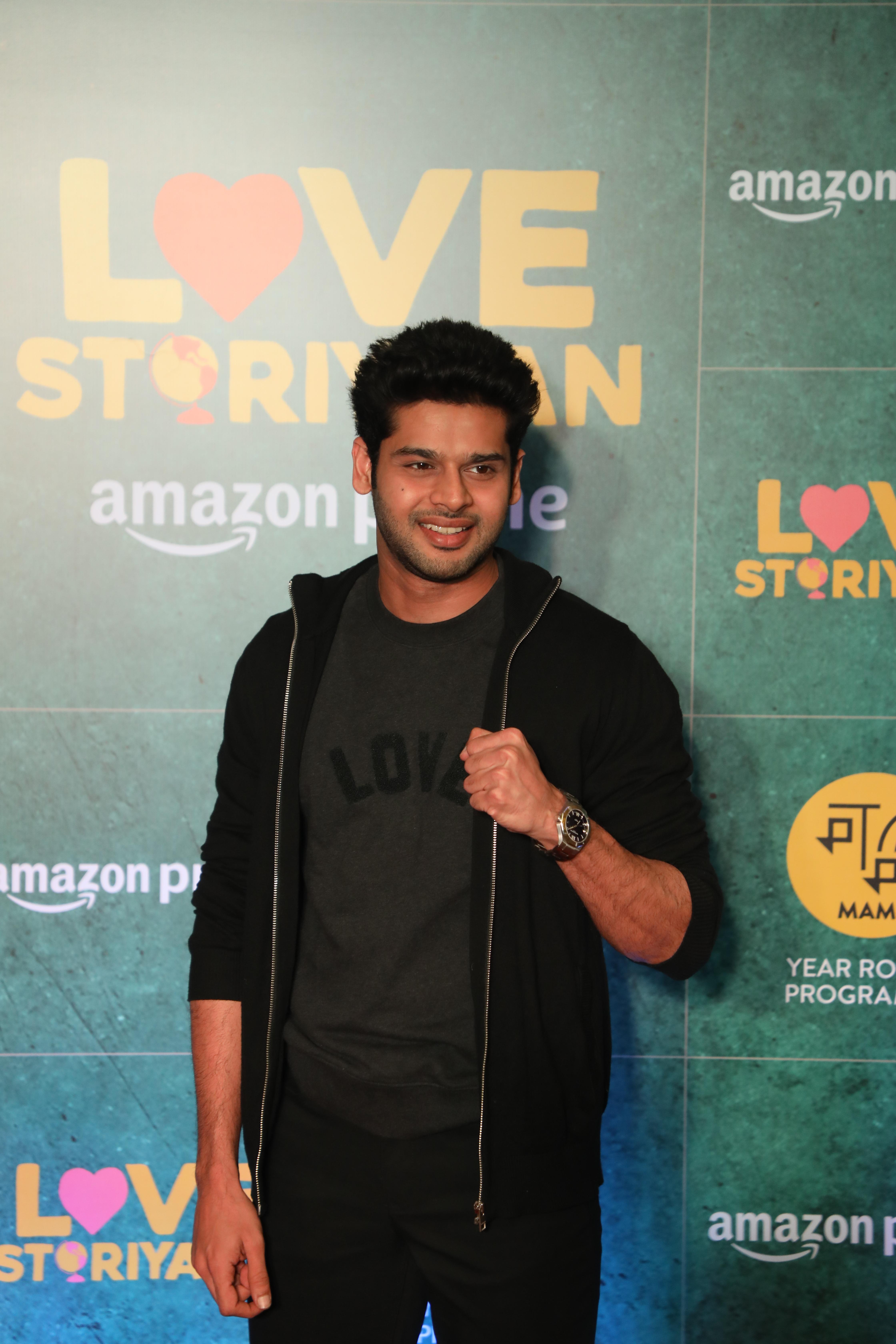 Actor Abhimayu Dassani poses at the screening of Love Storiyaan, which was held in Mumbai on Monday