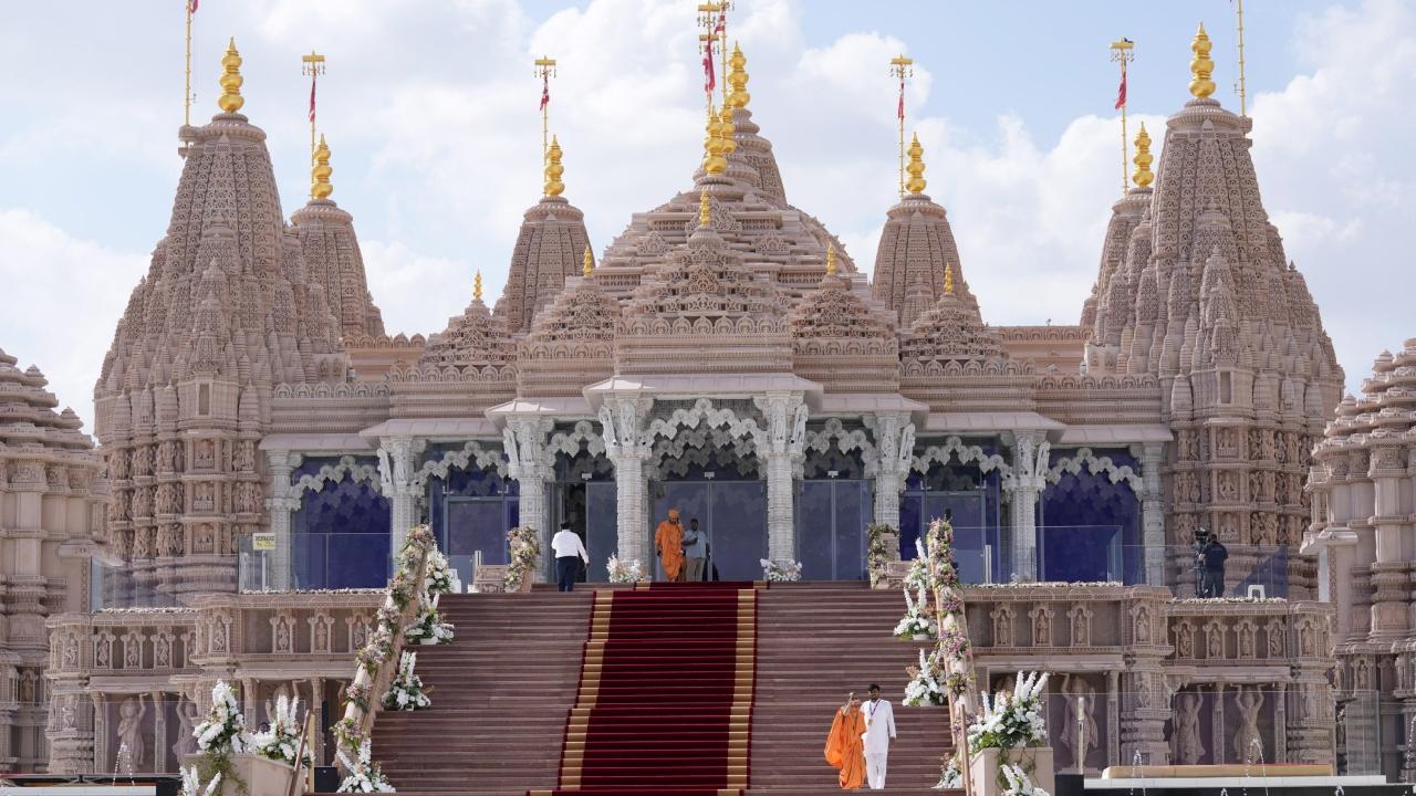 The Crown Prince of Abu Dhabi and Deputy Supreme Commander of the UAE Armed Forces, Sheikh Mohamed bin Zayed Al Nahyan, donated 13.5 acres of land in 2015 for the construction of the mandir