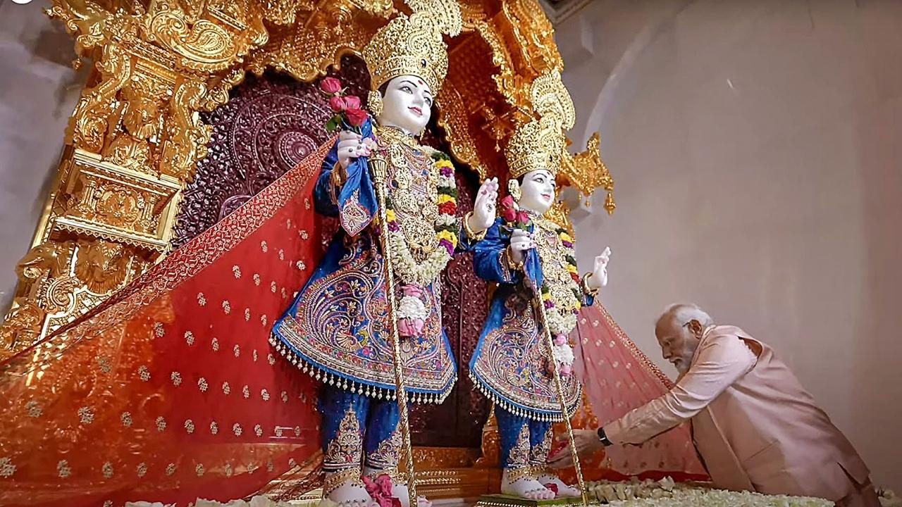 IN PHOTOS: PM Modi performs rituals inside first Hindu stone temple in Abu Dhabi