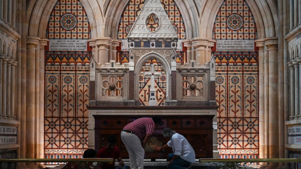 The church's architectural features, including its intricate stained glass windows and ornate woodwork, have been meticulously restored to their former glory