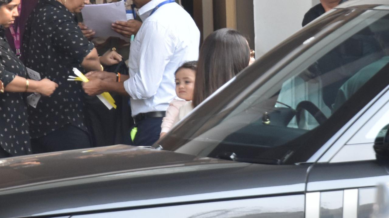 Guests begin to arrive for the three-day festivity at Jamnagar. In the frame, Raha can be spotted with her mother Alia Bhatt entering the venue