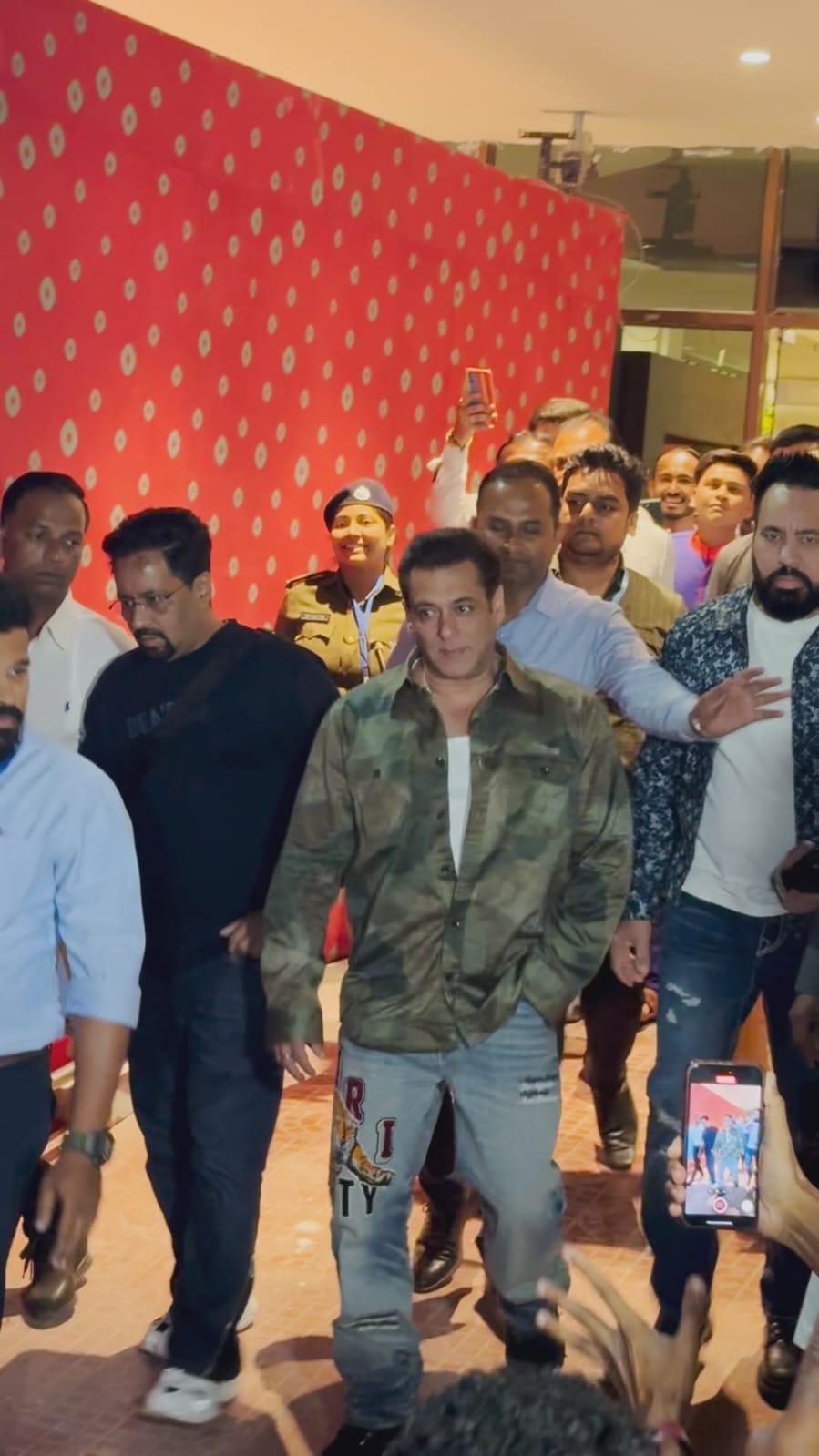 Bollywood superstar Salman Khan arrived in Jamnagar, Gujarat, to attend Reliance Industries Chairman and billionaire Mukesh Ambani's son Anant Ambani and Radhika Merchant's pre-wedding festivities. 