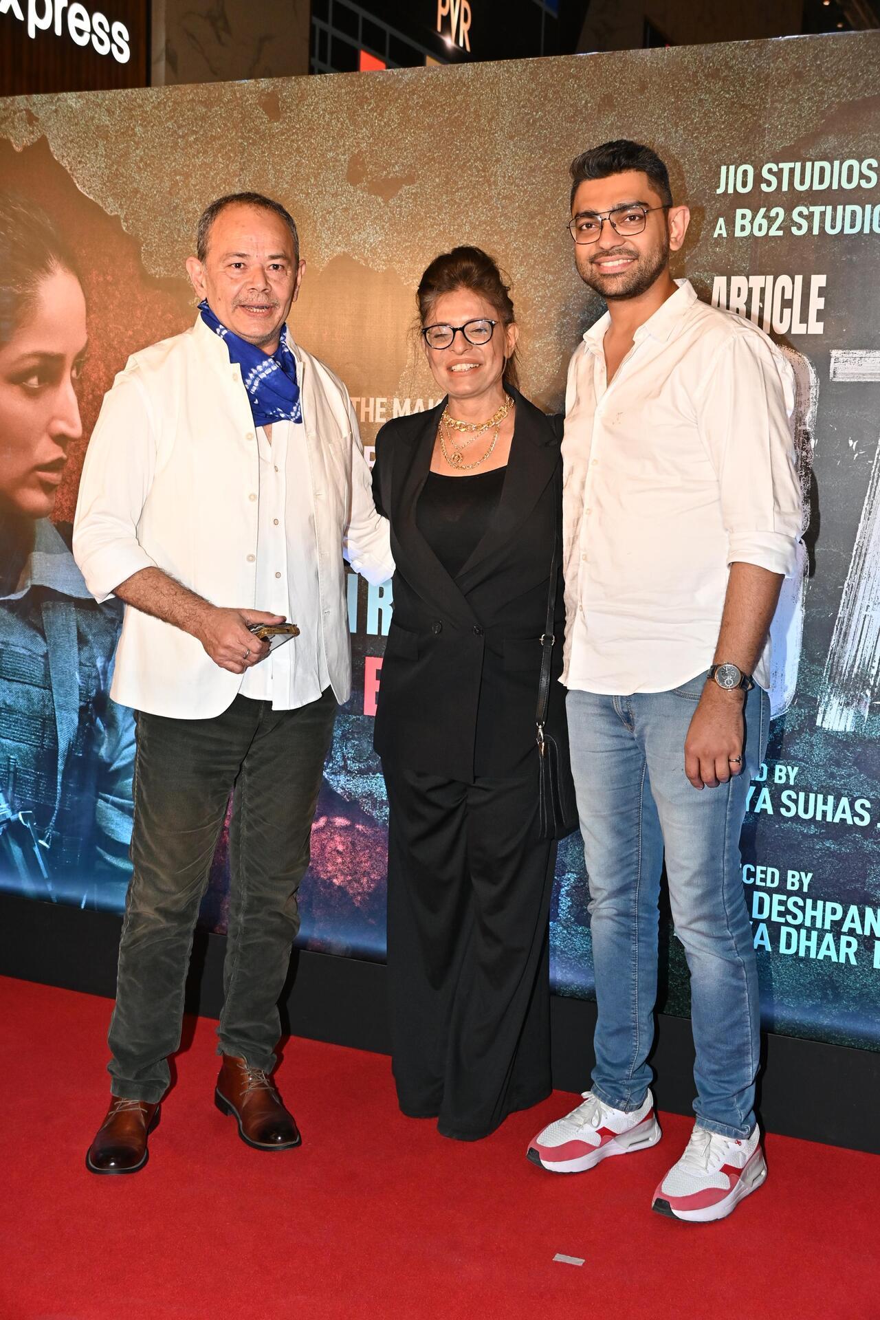 Rajendranath Zutshi who plays a pivotal role in the film strikes a pose with his family