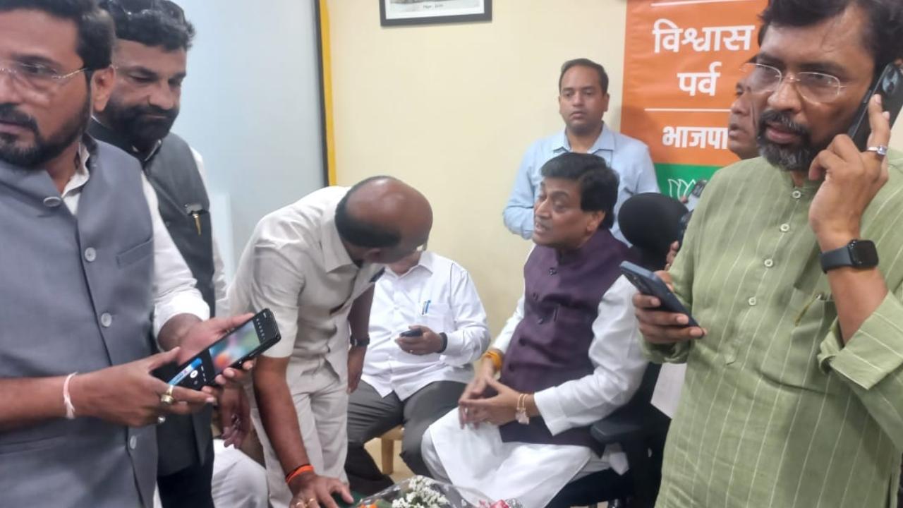 Chavan arrived at the Mumbai BJP office earlier on Tuesday, after officially announcing that he is joining the ruling party