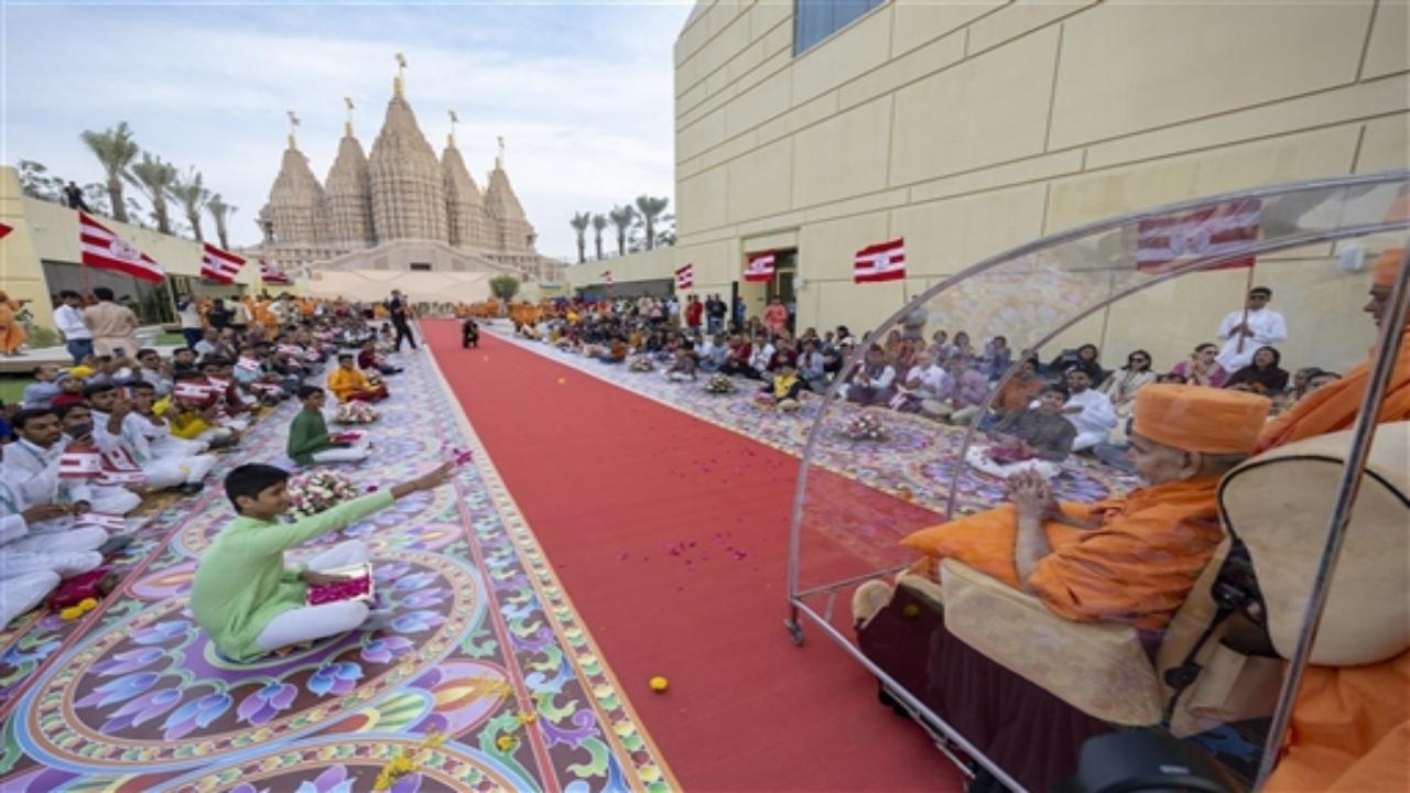 Preparations are in full swing in Abu Dhabi ahead of the inauguration of 'BAPS Mandir,' the first Hindu temple, by Prime Minister Narendra Modi on February 14