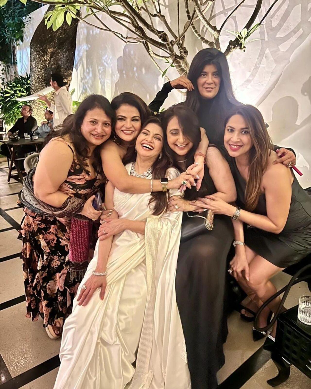 Bhagyashree is surrounded by her friends who shower her with love