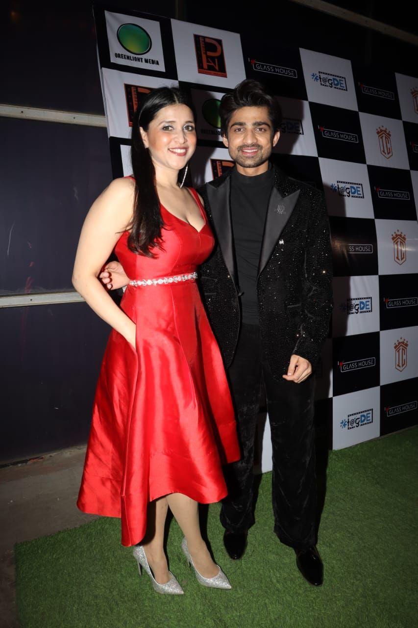 Mannara and Abhishek posed for the cameras together. The two even have a project in the works. We hear it's a romantic love song!