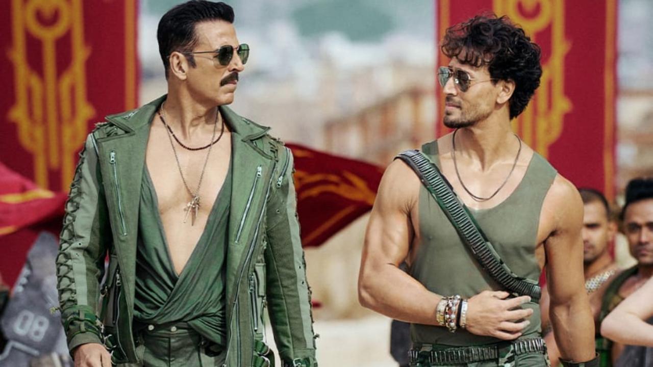'Bade Miyan Chote Miyan Title Track'
The title track of 'Bade Miyan Chote Miyan' is a fun and peppy number that showcases the playful camaraderie between Akshay Kumar and Tiger Shroff buddies. The song's catchy beats and amusing lyrics make it a classic bromance anthem. The film will be releasing on Eid 2024