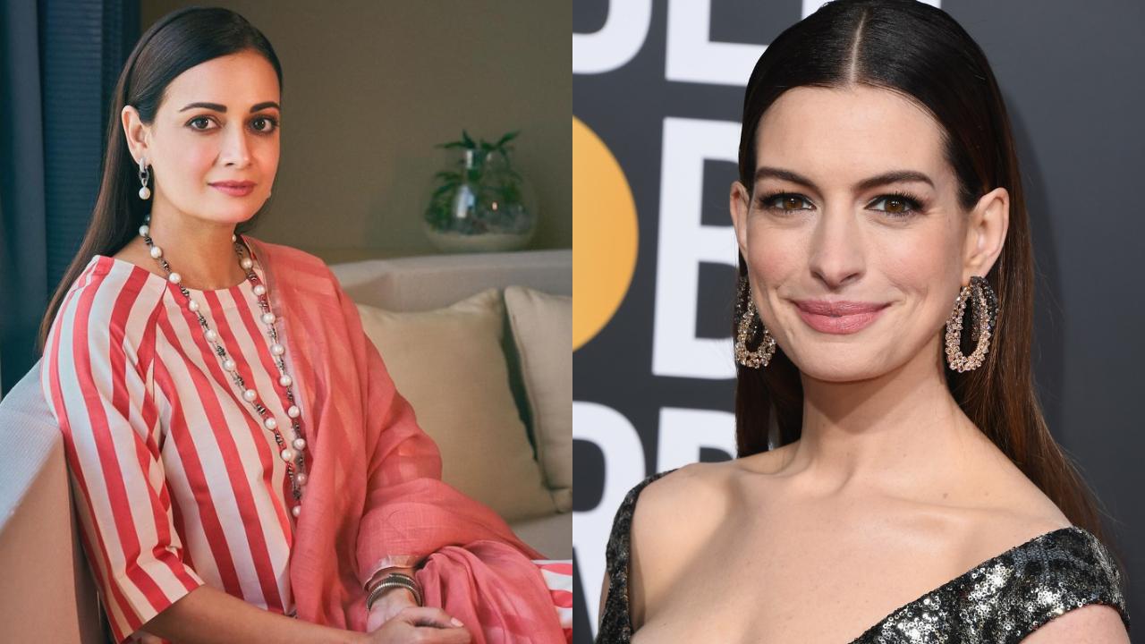 Dia Mirza's lookalike happens to be none other than Hollywood actress Anne Hathaway.